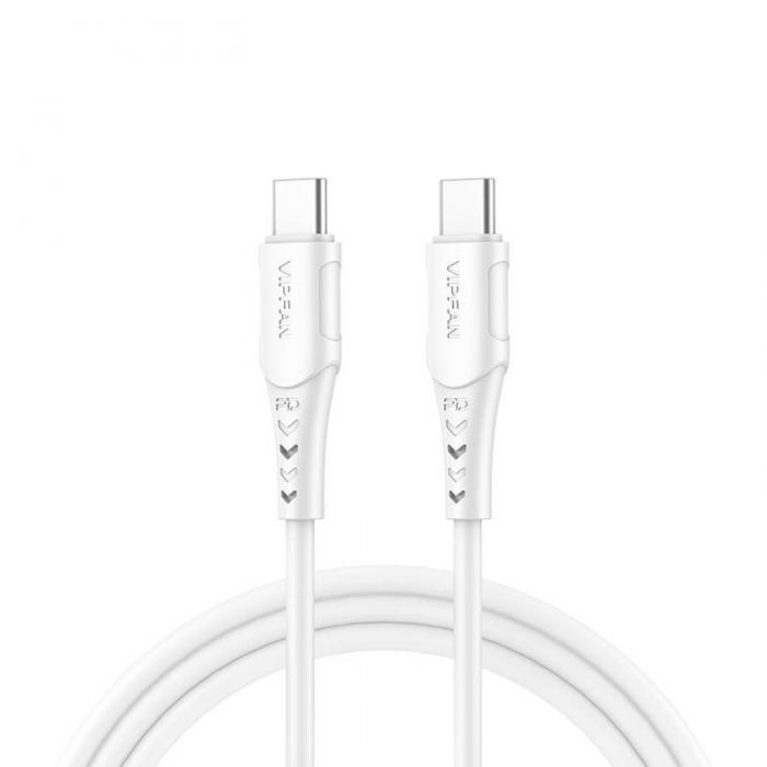 Кабели - USB-C to USB-C cable Vipfan P05, 60W, PD, 1m (white) P05-1m - быстрый заказ от производителя