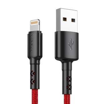 Cables - USB to Lightning cable Vipfan X02, 3A, 1.8m (red) X02LT-1.8m-red - quick order from manufacturer