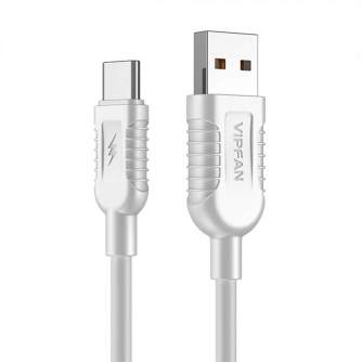 USB to USB-C cable Vipfan X04, 5A, 1.2m (white) X04TC
