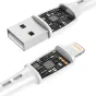 Vairs neražo - USB to Lightning cable Vipfan Racing X05, 3A, 2m (white) X05LT-2m-white