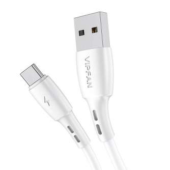 USB to USB-C cable Vipfan Racing X05, 3A, 1m (white) X05TC-1m-white 