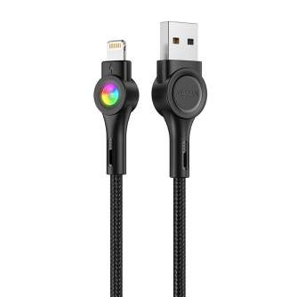 Кабели - USB to Lightning cable Vipfan Colorful X08, 3A, 1.2m (black) X08LT - быстрый заказ от производителя