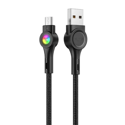 USB to Micro USB cable Vipfan Colorful X08, 3A, 1.2m (black) X08MK