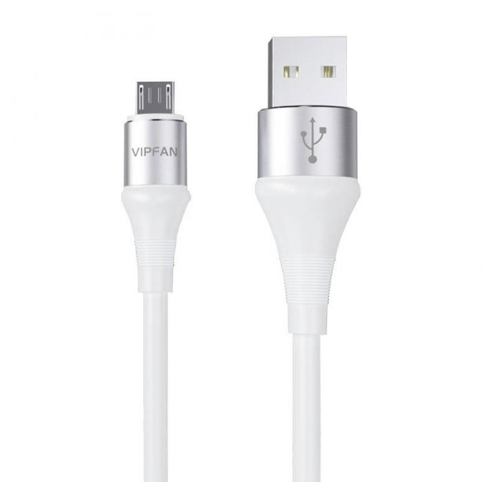 Cables - USB to Micro USB cable Vipfan Colorful X09, 3A, 1.2m (white) X09MK - quick order from manufacturer