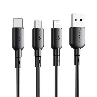 Кабели - USB to Lightning cable Vipfan Colorful X11, 3A, 1m (black) X11LT-black - быстрый заказ от производителя