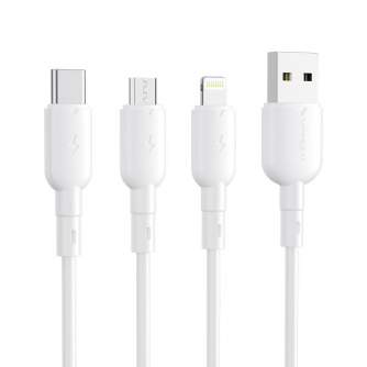 Kabeļi - USB to Micro USB cable Vipfan Colorful X11, 3A, 1m (white) X11MK-white - ātri pasūtīt no ražotāja