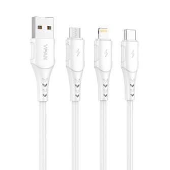 Кабели - USB to Lightning cable Vipfan Colorful X12, 3A, 1m (white) X12LT - быстрый заказ от производителя