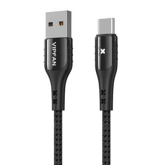 USB to USB-C cable Vipfan Colorful X13, 3A, 1.2m (black) X13TC