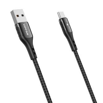Kabeļi - USB to USB-C cable Vipfan Colorful X13, 3A, 1.2m (black) X13TC - ātri pasūtīt no ražotāja