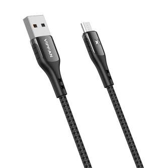 Cables - USB to Micro USB cable Vipfan Colorful X13, 3A, 1.2m (black) X13MK - quick order from manufacturer