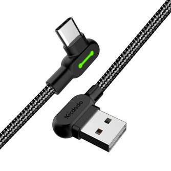 Kabeļi - USB to USB-C cable Mcdodo CA-5280 LED, 1.2m (black) CA-5281 - ātri pasūtīt no ražotāja