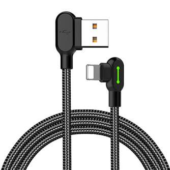 Angle USB Lightning Cable Mcdodo CA-4674 LED, 0.5m (Black) CA-4674