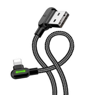 Кабели - Angle USB Lightning Cable Mcdodo CA-4674 LED, 0.5m (Black) CA-4674 - быстрый заказ от производителя