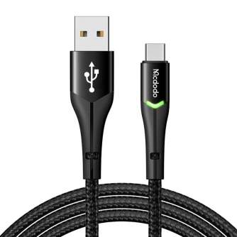 Кабели - USB to USB-C Mcdodo Magnificence CA-7960 LED cable, 1m (black) CA-7960 - быстрый заказ от производителя