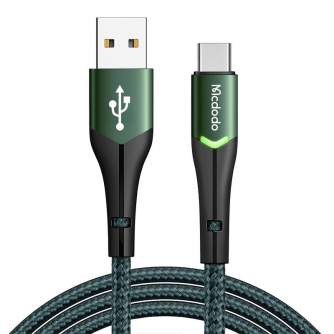 Кабели - USB to USB-C Mcdodo Magnificence CA-7961 LED cable, 1m (green) CA-7961 - быстрый заказ от производителя