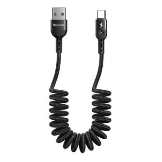Kabeļi - USB Spring Cable to USB-C Mcdodo Omega CA-6420 1.8m (Black) CA-6420 - ātri pasūtīt no ražotāja