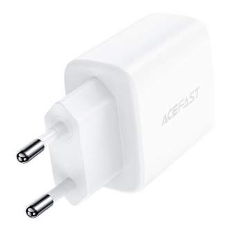 Telefonų, planšetinių kompiuterių ir GPS įkrovikliai - Wall Charger Acefast A25, USB + USB-C, PD 20W (white) A25 - быстрый заказ