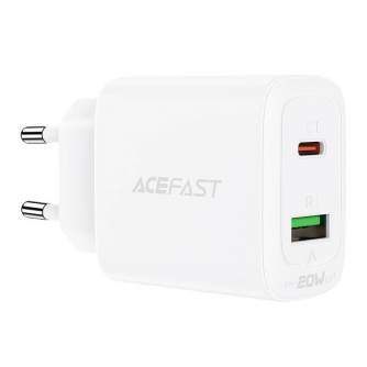 Viedtālruņiem - Wall Charger Acefast A25, USB + USB-C, PD 20W (white) A25 - ātri pasūtīt no ražotāja