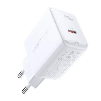 Telefonų, planšetinių kompiuterių ir GPS įkrovikliai - Wall Charger Acefast A1 PD20W, 1x USB-C (white) A1 white - быстрый заказ 