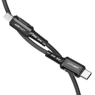 Кабели - Cable USB-C to Lightning Acefast C1-01, 1.2m (black) C1-01 - быстрый заказ от производителя