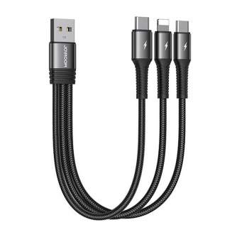 USB cable Joyroom S-01530G11 3in1 2x USB-C / Lightning 3.5A 0.15m (black) S-01530G11