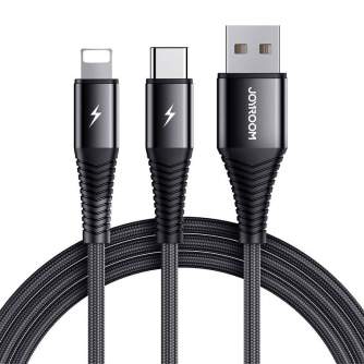 USB cable Joyroom S-1230G12 2in1 USB-C / Lightning 3A 1.2m (black) S-1230G12