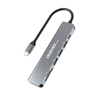 Sortimenta jaunumi - Adapter 6in1 Dudao A15S USB-C to 3x USB, 1x USB-C, SD / TF (grey) A15S - ātri pasūtīt no ražotāja