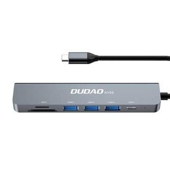 Новые товары - Adapter 6in1 Dudao A15S USB-C to 3x USB, 1x USB-C, SD / TF (grey) A15S - быстрый заказ от производителя