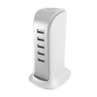Кабели - Charger Dudao A5EU 5x USB + power cable (white) A5EU - быстрый заказ от производителя