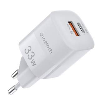 Telefonų, planšetinių kompiuterių ir GPS įkrovikliai - Wall Charger Choetech, 33W, PD5006 A+C dual port (white) PD5006-EU-WH - б