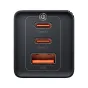 Mobilo tālruņu, planšetdatoru, GPS lādētāji - Wall charger Baseus GaN5 Pro 2xUSB-C + USB, 65W (black) CCGP120201 - ātri pasūtīt no ražotāja