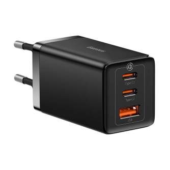 Kabeļi - Wall charger Baseus GaN5 Pro 2xUSB-C + USB, 65W (black) CCGP120201 - ātri pasūtīt no ražotāja