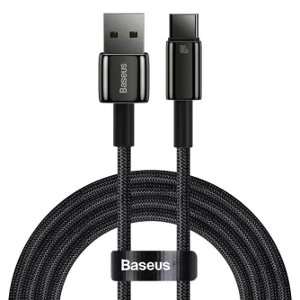 Kabeļi - Baseus Tungsten zelta kabelis no USB uz USB-C, 100 W, 2 m (melns) CAWJ000101 CAWJ000101 - ātri pasūtīt no ražotāja