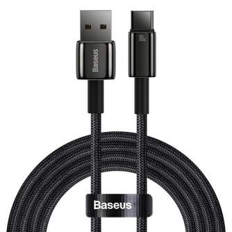 Cables - Baseus Tungsten Gold Cable USB to USB-C, 100W, 2m (black) CAWJ000101 - quick order from manufacturer