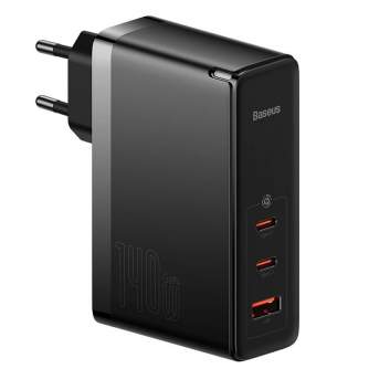 Kabeļi - Wall charger Baseus GaN5 Pro 2xUSB-C + USB, 140W (black) CCGP100201 - ātri pasūtīt no ražotāja
