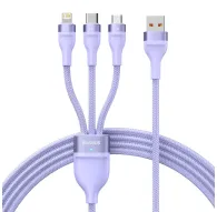 Кабели - 3in1 USB cable Baseus Flash II Series, USB-C + micro USB + Lightning, 66W, 1.2m (Purple) CASS040005 - быстрый заказ от Кабели - 3in1 USB cable Baseus Flash II Series, USB-C + micro USB + Lightning, 66W, 1.2m (Purple) CASS040005 - быстрый заказ от 
