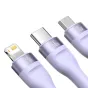 Kabeļi - 3in1 USB cable Baseus Flash II Series, USB-C + micro USB + Lightning, 66W, 1.2m (Purple) CASS040005 - ātri pasūtīt no ražotāja
