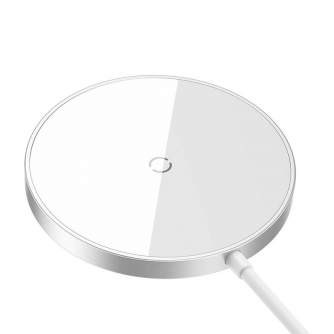 Kabeļi - Magnetic Wireless Charger Baseus Simple Mini3 15W (Silver) CCJJ040012 - ātri pasūtīt no ražotāja