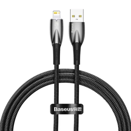 USB cable for Lightning Baseus Glimmer Series, 2.4A, 1m (Black) CADH000201