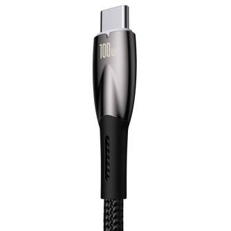 Kabeļi - USB cable for USB-C Baseus Glimmer Series, 100W, 1m (Black) CADH000401 - ātri pasūtīt no ražotāja