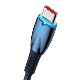 Кабели - USB cable for USB-C Baseus Glimmer Series, 100W, 1m (Blue) CADH000403 - быстрый заказ от производителя