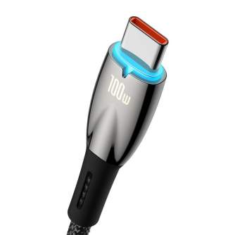 Kabeļi - USB cable for USB-C Baseus Glimmer Series, 100W, 2m (Black) CADH000501 - ātri pasūtīt no ražotāja