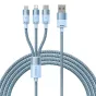 Кабели - 3in1 USB cable Baseus StarSpeed Series, USB-C + Micro + Lightning 3,5A, 1.2m (Blue) CAXS000017 - быстрый заказ от произ
