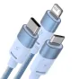 Кабели - 3in1 USB cable Baseus StarSpeed Series, USB-C + Micro + Lightning 3,5A, 1.2m (Blue) CAXS000017 - быстрый заказ от произ