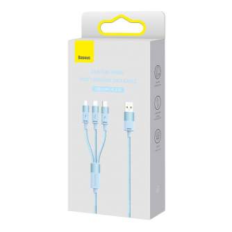 Cables - 3in1 USB cable Baseus StarSpeed Series, USB-C + Micro + Lightning 3,5A, 1.2m (Blue) CAXS000017 - quick order from manufacturer
