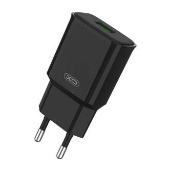 Telefonų, planšetinių kompiuterių ir GPS įkrovikliai - Wall charger XO L92D, 1x USB, 18W, QC 3.0 (black) L92D Black - купить сег