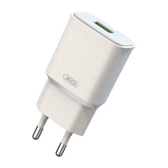 Telefonų, planšetinių kompiuterių ir GPS įkrovikliai - Wall charger XO L92D, 1x USB, 18W, QC 3.0 (white) L92D (EU) - быстрый зак