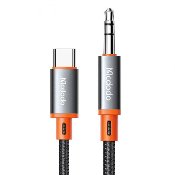 Audio vadi, adapteri - Cable Mcdodo CA-900 USB-C to 3.5mm AUX mini jack, 1.8m (black) CA-0900 - perc šodien veikalā un ar piegādi