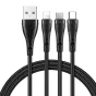 Кабели - 3in1 USB to USB-C / Lightning / Micro USB Cable, Mcdodo CA-6960, 1.2m (Black) CA-6960 - быстрый заказ от производителя