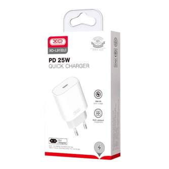 Кабели - Wall Charger XO L91EU USB-C, 25W (white) L91 EU - быстрый заказ от производителя